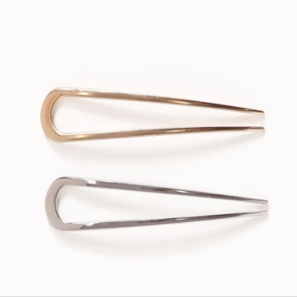 Metal Hair Clips - Gold & Silver, Nwt